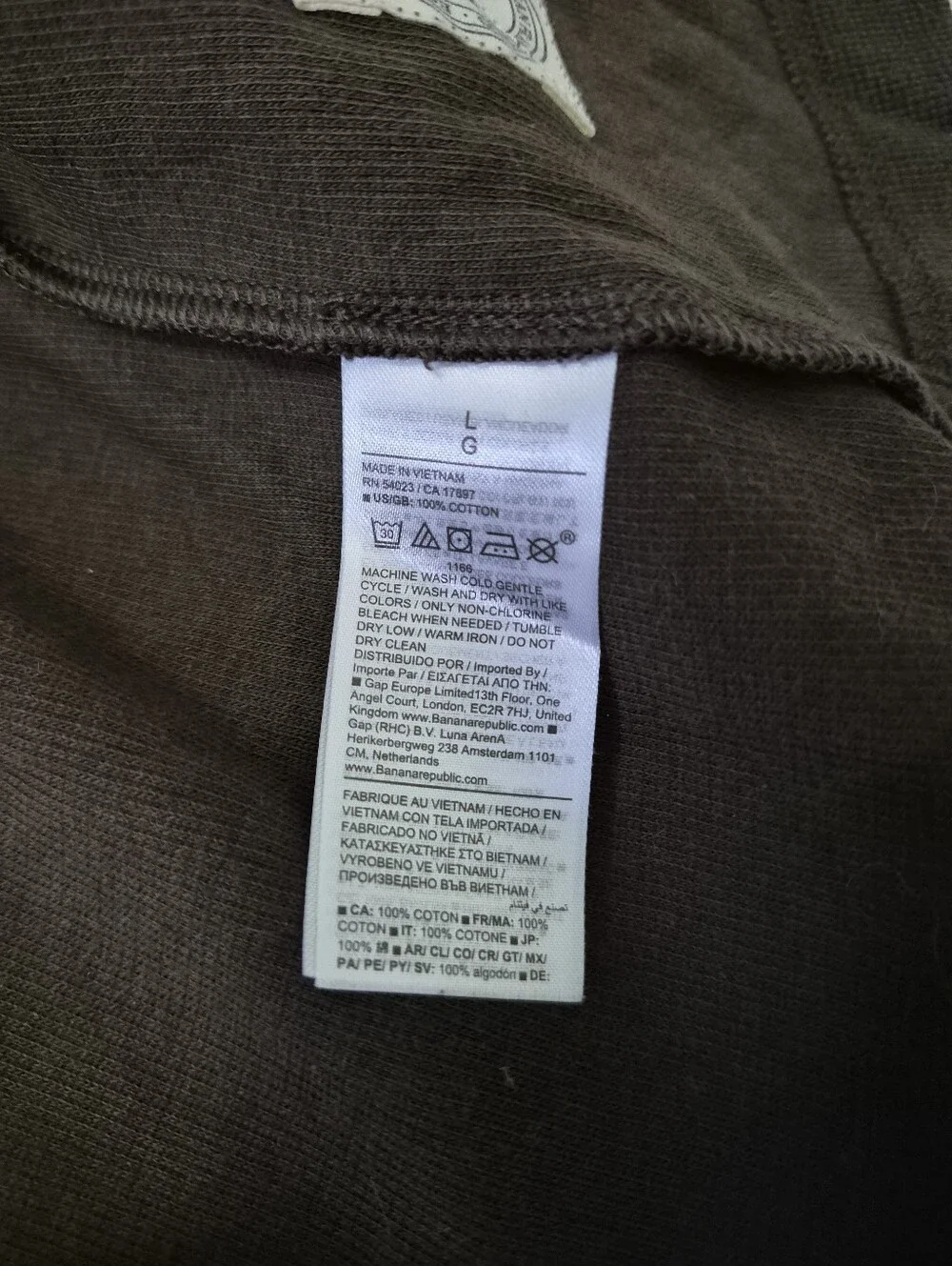 Banana Republic Waffle Long Sleeve Polo Brown Men Large